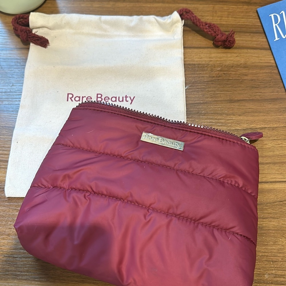 Rare beauty cosmetic bag with drawstring tote